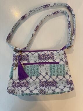 Simply Southern Quilted Patchwork Crossbody Bag NWT Floral Tassel